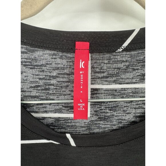 IC By Connie K Geometric Tunic Women L Black Lagenlook Art To Wear Mature Artsy - Picture 3 of 9